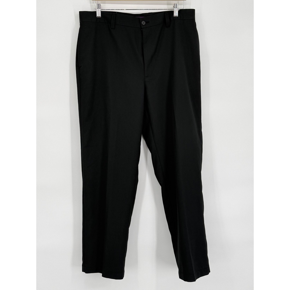 Grandslam Mens Black Polyester Dress‎ Pants Size 36x30 Flat Front